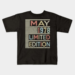 42nd Birthday Gift May 1978 42 Years Old Kids T-Shirt